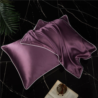 Funda de Almohada de Seda Satinada Liso de Un Lado - Image 12