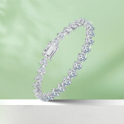 Pulsera de Plata 925 Baño de Platino 18k con Diamantes - Image 6