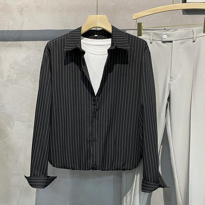 Camisa Suelta de Rayas Premium con Textura Sedosa - Image 15