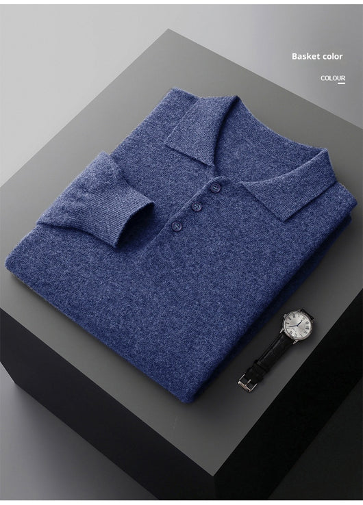 Suéter de Cachemira para Hombre con Cuello Solapa - Image 32