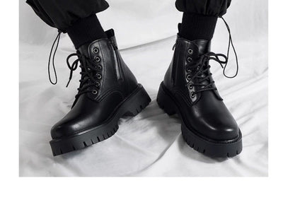 Botas Negras de Cuero para Hombre con Cierre Lateral y Plataforma Elevada - Image 10