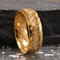 Anillo de Acero Damasceno con Incrustación de Oro en la Banda Central