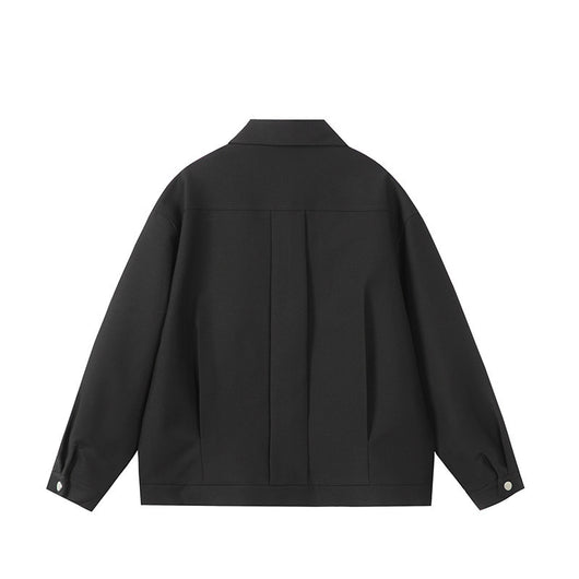 Chaqueta Versátil con Cierre de Cremallera - Estilo Japonés Minimalista Negro - Image 3