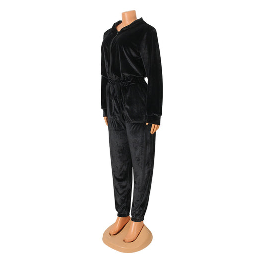 Jumpsuit Largo de Terciopelo Suelto para Mujer - Image 10
