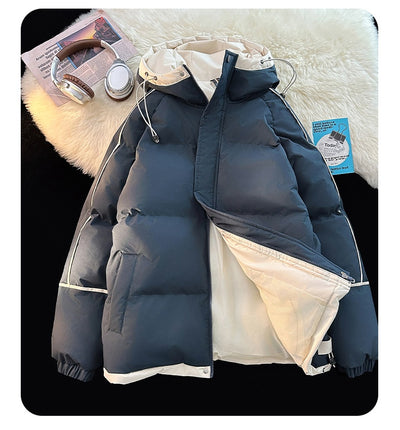 Abrigo Acolchado Holgado con Capucha - Algodón Casual para Hombre - Image 32