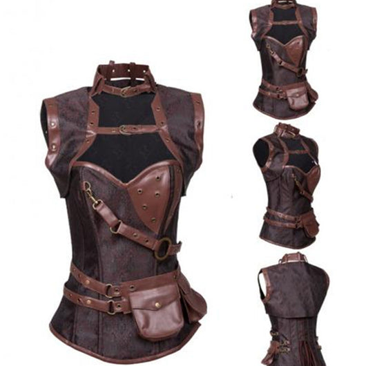 Corset Gótico Retro de PU Ajustado Sexy para Mujer - Image 7