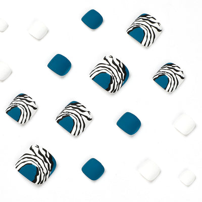 Tiras de Nail Art en Azul, Negro y Blanco - Image 3