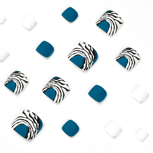 Tiras de Nail Art en Azul, Negro y Blanco - Image 3