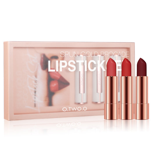 Set de Labiales Sedosos en Brocado Dorado y Terciopelo - Image 9