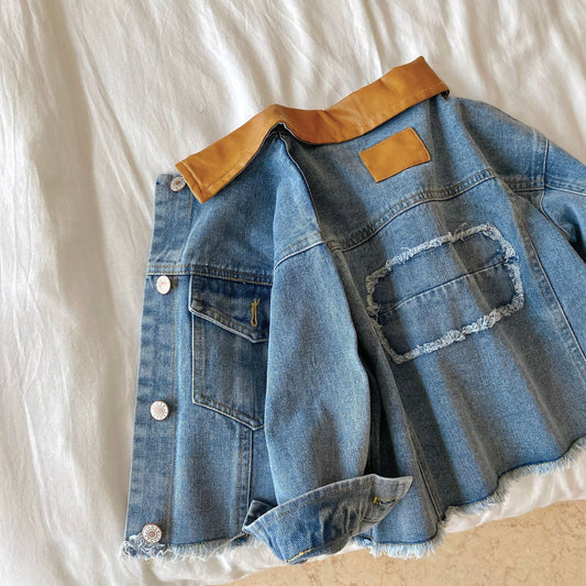 Chaqueta de Mezclilla Infantil Unisex con Detalles de Costura - Image 2