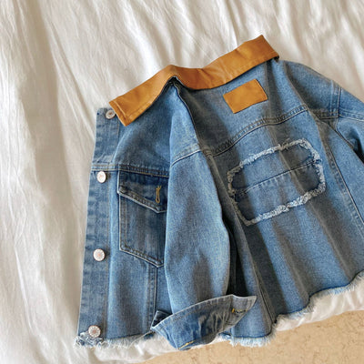 Chaqueta de Mezclilla Infantil Unisex con Detalles de Costura - Image 2