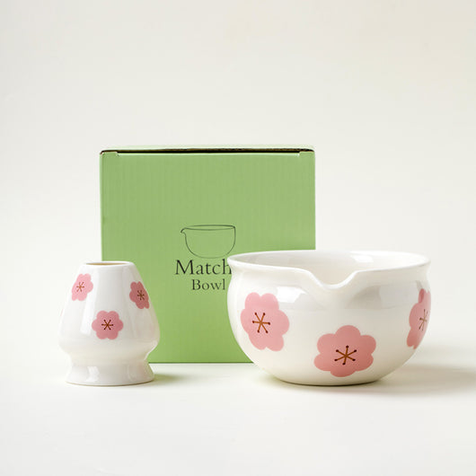 Juego de Tazón Matcha de Cerámica con Patrón Floral Artesanal - Image 13