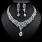 Conjunto de Collar y Aretes de Circonita para Novia