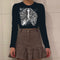Camiseta Retro Estampado Esternal Manga Larga Estilo Street Hot Girl