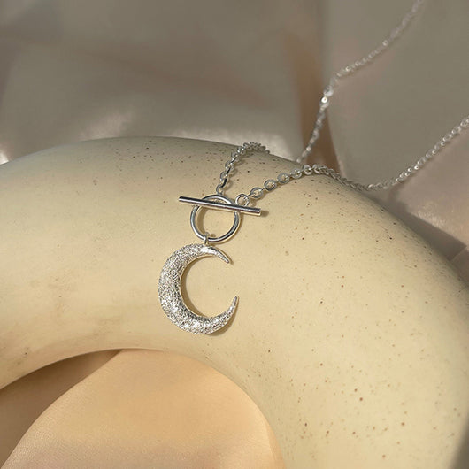 Collar Colgante Luna Plateada con Brillo - Accesorio de Personalidad - Image 7