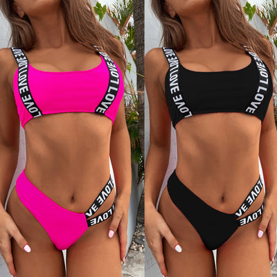 Bikini Sexy de Tiras en Color Sólido - Image 13