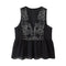 Blusa Étnica sin Mangas con Encaje Floral Bordado