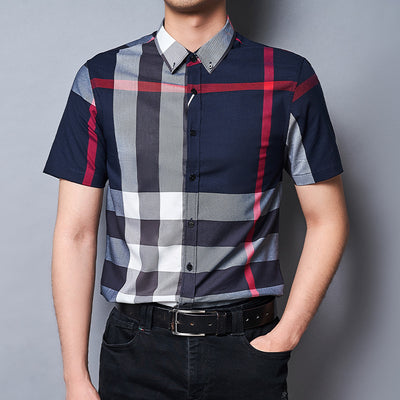 Camisa Cuadros Business Casual Manga Corta Unisex - Image 10
