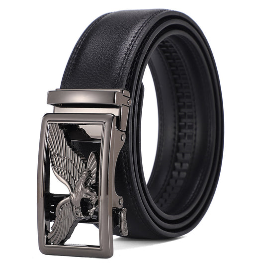 Cinturón de Cuero Genuino para Hombre con Hebilla Automática - Lujo Minimalista