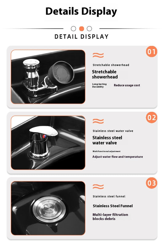 Lavacabezas de Plástico ABS para Silla de Barbería - Image 3
