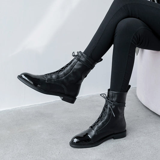 Botas Martin Planas de Cuero Suave - Estilo Británico Versátil para Mujer