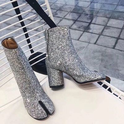 Botas Tobilleras de Tacón Alto con Punta Dividida para Mujer - Image 5