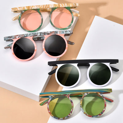 Gafas de Sol Redondas Patchwork Esmerilado Unisex - Image 9