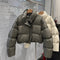 Chaqueta de Plumas de Pato Blanco con Cuello de Pie para Mujer