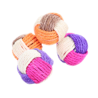 Pelota de Juego para Gatos Tricolor con Sisal - Image 5
