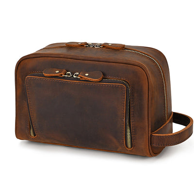 Bolsa de Almacenamiento en Cuero Genuino de Gran Capacidad Estilo Vintage - Image 4
