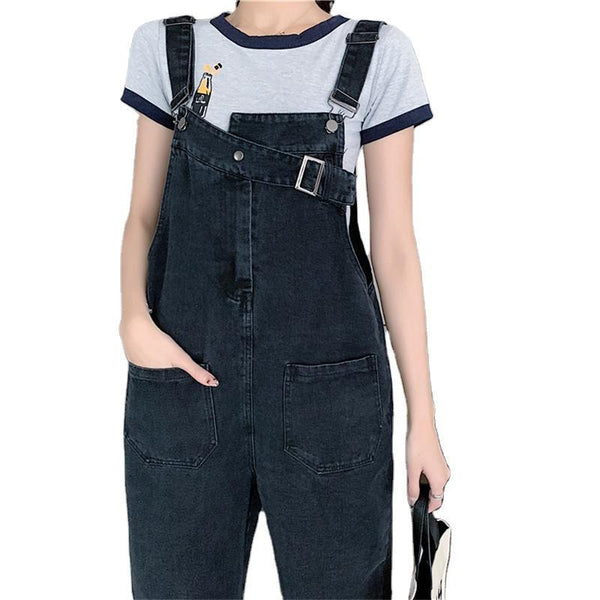 Jeans Sueltos Retro Estilo Hong Kong con Bolsillos Grandes para Mujer