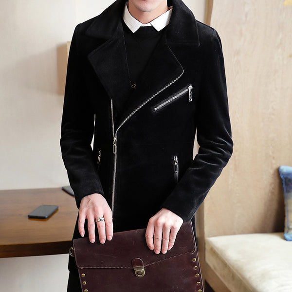Abrigo de Invierno para Hombre en Lana y Cachemira - Chaqueta Negra Elegante