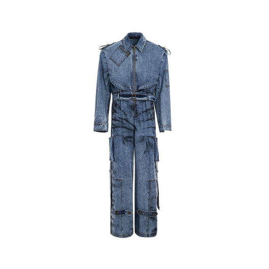 Mono Vaquero Hombre Azul Lavado con Cierre - Estilo Urbano Desgastado - Image 13
