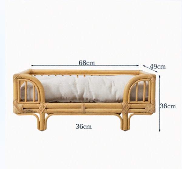 Cama para Perro de Ratán Natural Tejida a Mano - Diseño Minimalista - Image 6
