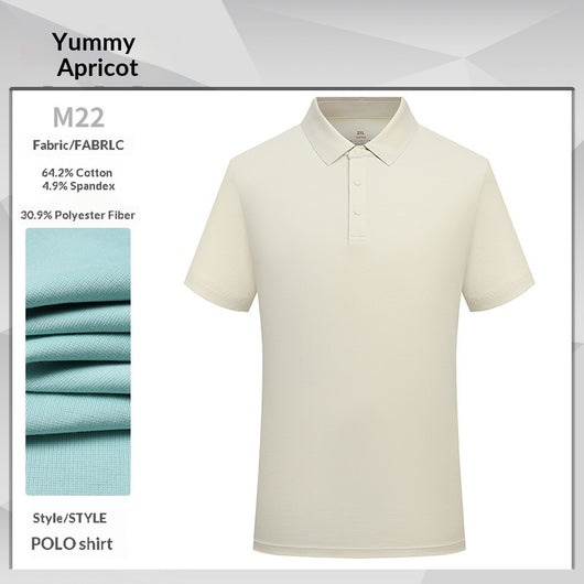 White short-sleeve polo shirt for men, made from a mercerized cotton blend with a three-button placket. - Image 8
