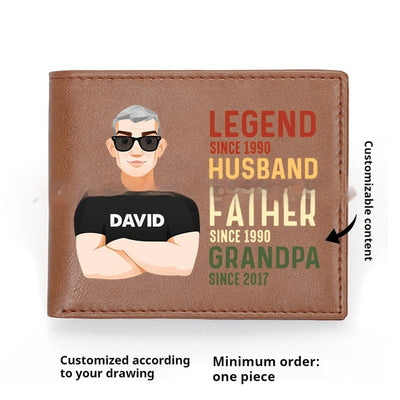 Billetera de Cuero Personalizada para Papá - Diseño Retro Europeo Ultraligera - Image 4