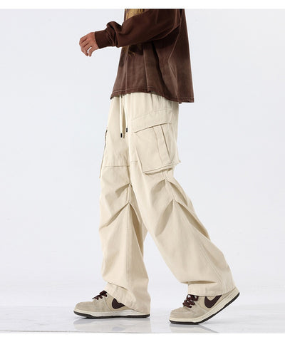 Pantalones Plisados Retro para Hombre - Corte Recto Casual Tendencia - Image 24