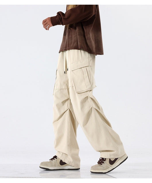 Pantalones Plisados Retro para Hombre - Corte Recto Casual Tendencia - Image 24