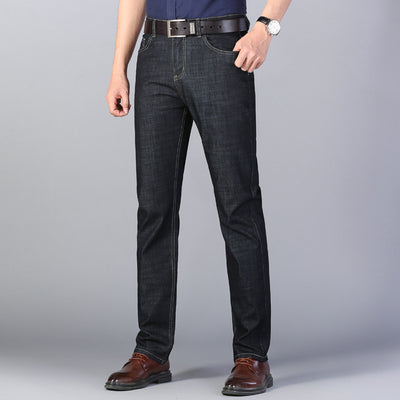Pantalón Vaquero Hombre Cuatro Estaciones Algodón Cintura Media Stretch Negro - Image 11