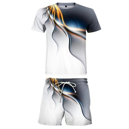 Conjunto de Pantalones Cortos y Camiseta Casual Estampada para Hombre - Image 8