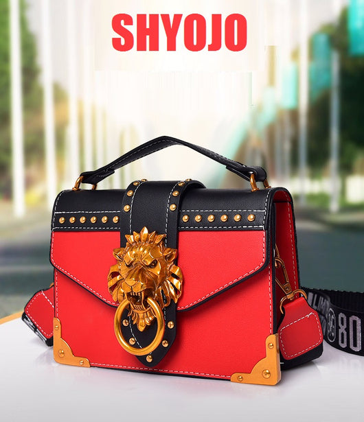 Bolso Bandolera de Moda con Cabeza de León Metálica - Image 15