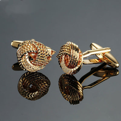 Gemelos Retorcidos Chapados en Oro para Camisas de Vestir - Image 8