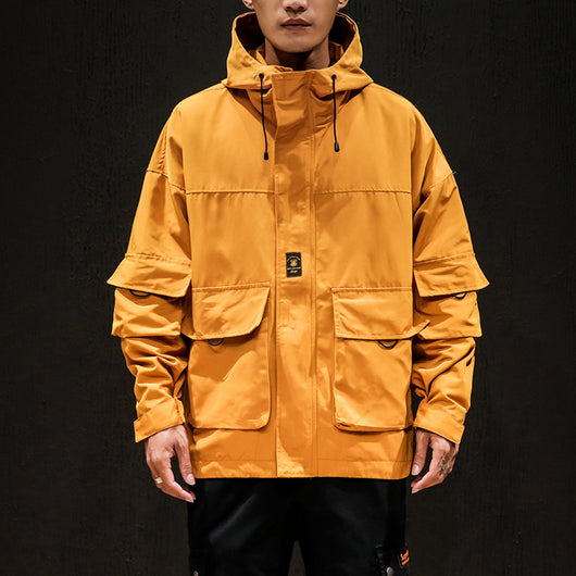 Chaqueta Funcional con Capucha y Múltiples Bolsillos para Hombre - Estilo Urbano Otoño - Image 3