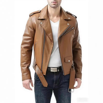 Chaqueta de Cuero PU Slim Fit para Hombre con Cierre de Cremallera - Image 5
