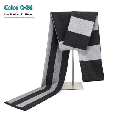 Bufanda Ejecutiva de Cachemira Rayada para Hombre Invierno - Image 31