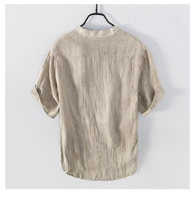 Blusa de Lino Retro Colores Sólidos - Image 16