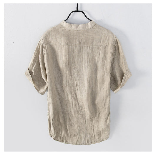 Blusa de Lino Retro Colores Sólidos - Image 16