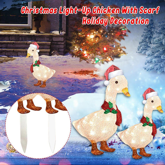 Pato Navideño con Iluminación LED para Jardín - Decoración Exterior - Image 4