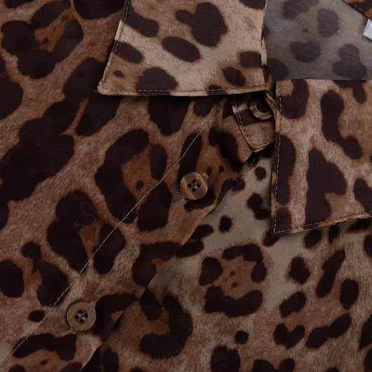 Conjunto Leopardo Transparente: Blusa Manga Larga y Shorts Sueltos - Image 12