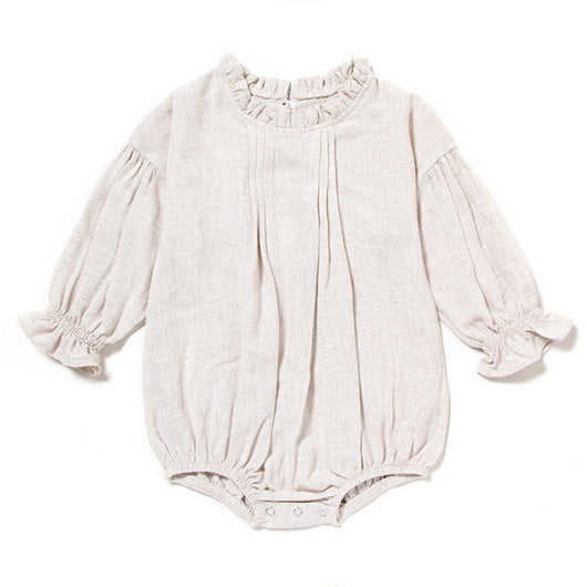 Pijama Infantil de Lino Manga Larga - Romper Liso y Cómodo - Image 16